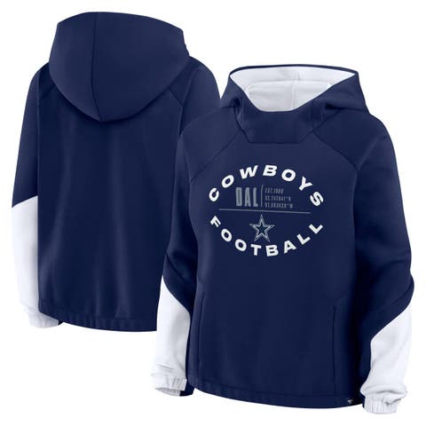 Women's Fanatics Navy Dallas Cowboys Oversized Redzone Bubble Screen Pullover Hoodie