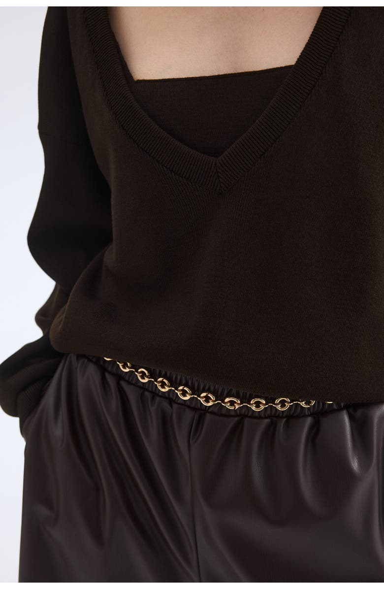 H&M V-neck Jumper, Alternate, color, Dark Brown