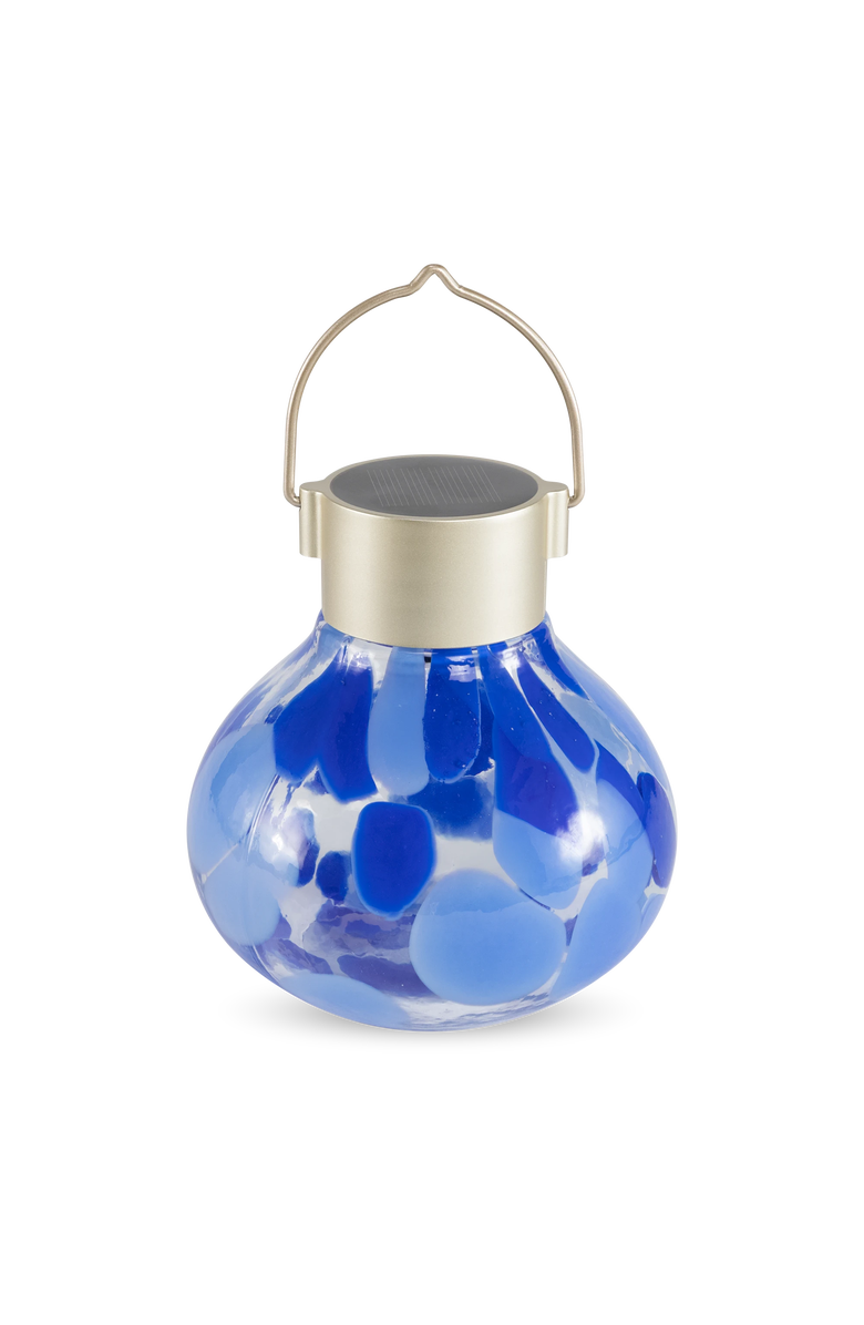 Allsop Home & Garden Tea Solar Lanterns Handblown Glass, Main, color, Periwinkle