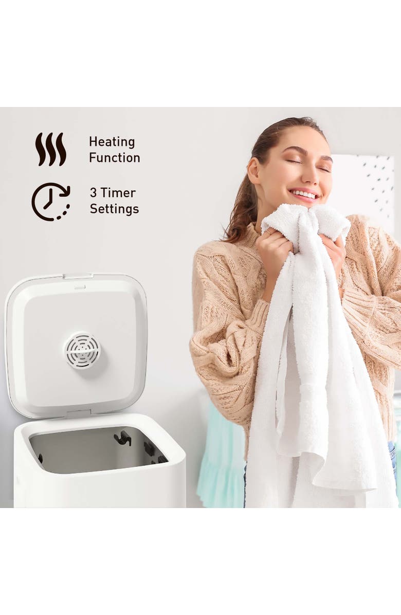 PURSONIC Bathroom Essential Set Luxury Towel Warmer Bucket, Digital Scale, and Ecological Bath Body Brush, Alternate, color, White