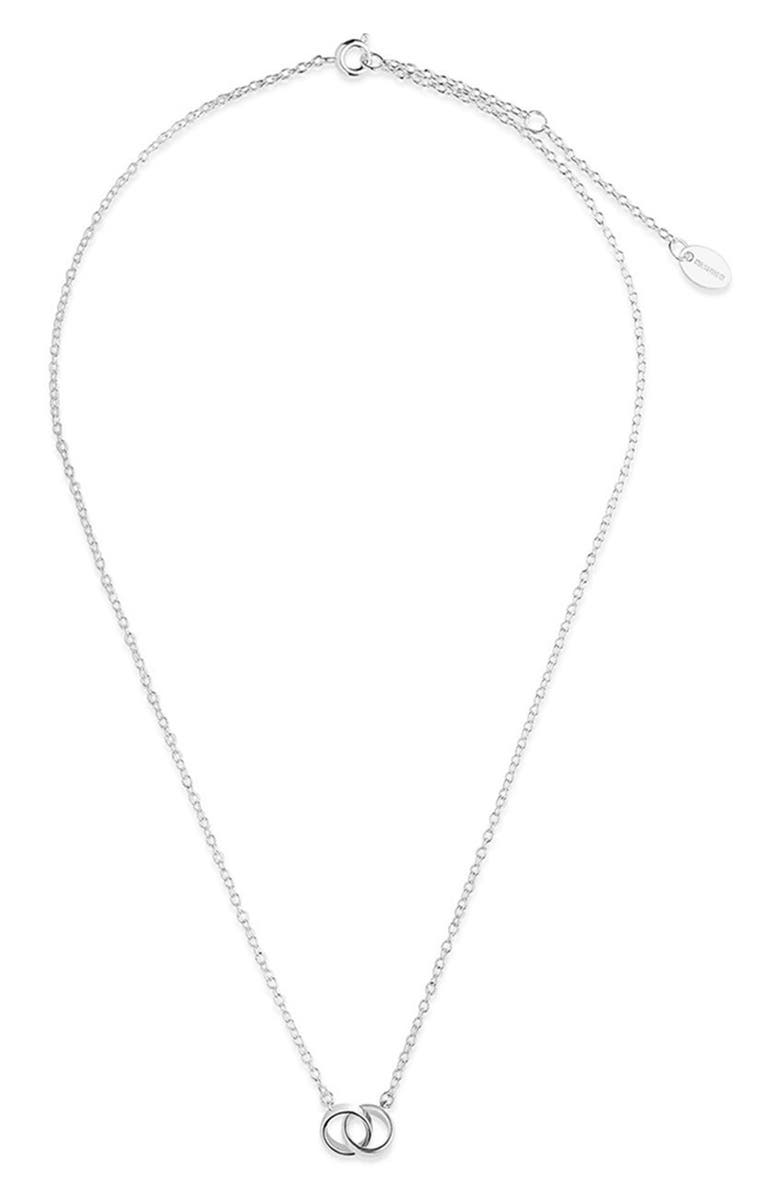 Sterling Forever Amor Interlocking Pendant Necklace, Alternate, color, Silver