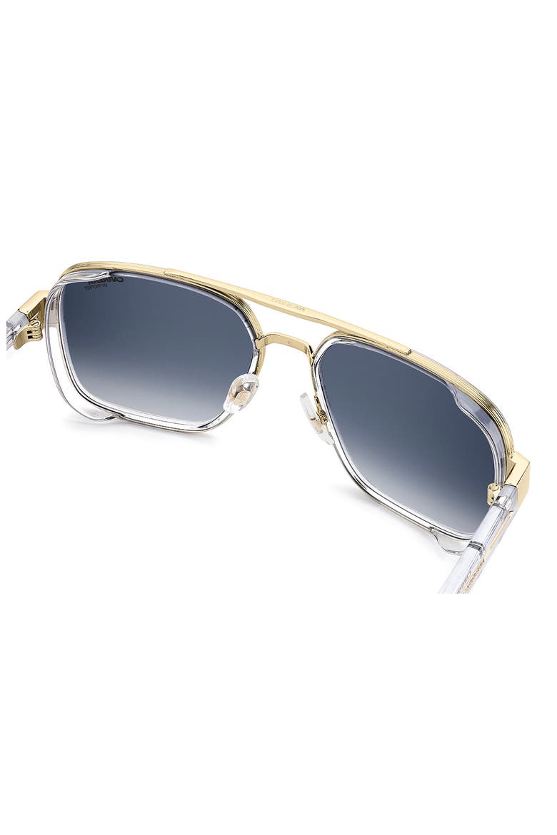 1092/S 58mm Gradient Rectangular Sunglasses, Alternate, color, CRYSTAL/ BLUE SF
