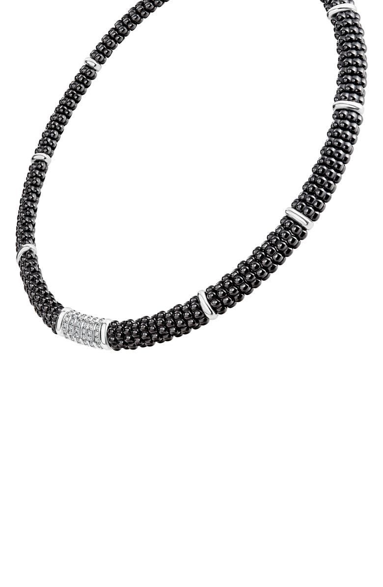 LAGOS Black Caviar Diamond 6-Link Rope Necklace, Alternate, color,