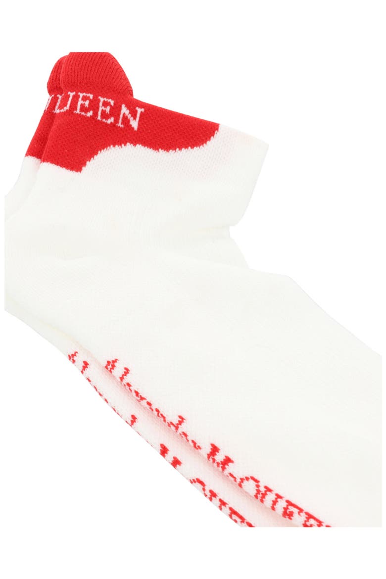 Knit Ankle Socks, Alternate, color, WHITE RED