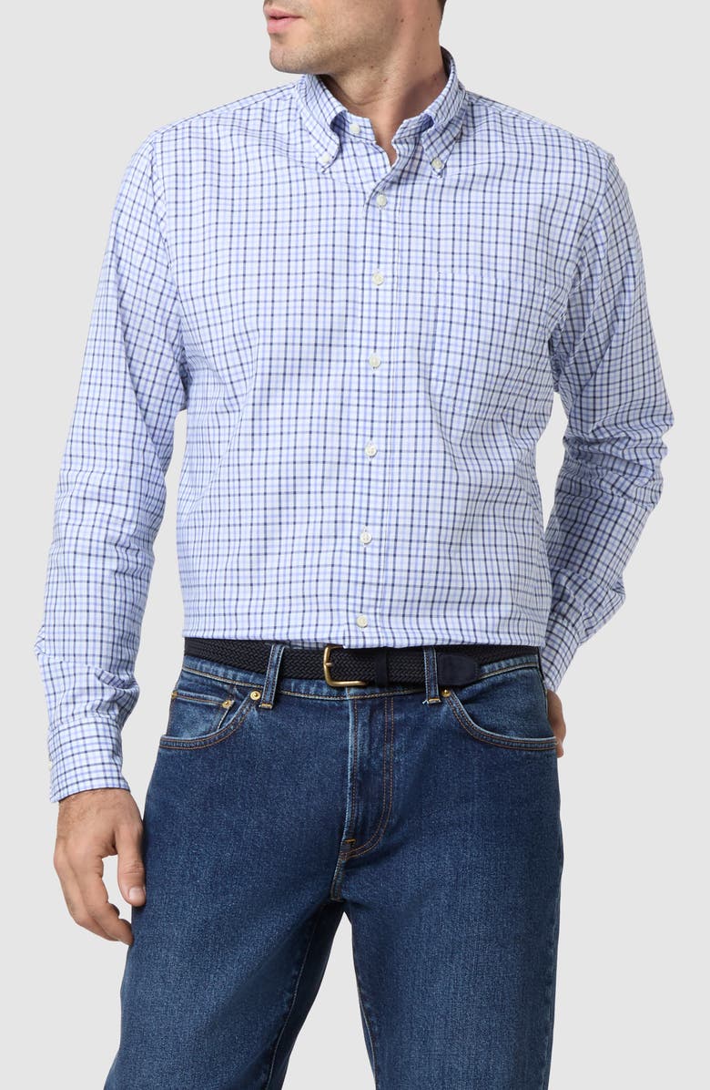 Sid Mashburn Slim Fit Check Button-Down Oxford Shirt, Main, color, Blue / Navy Tattersall Oxford