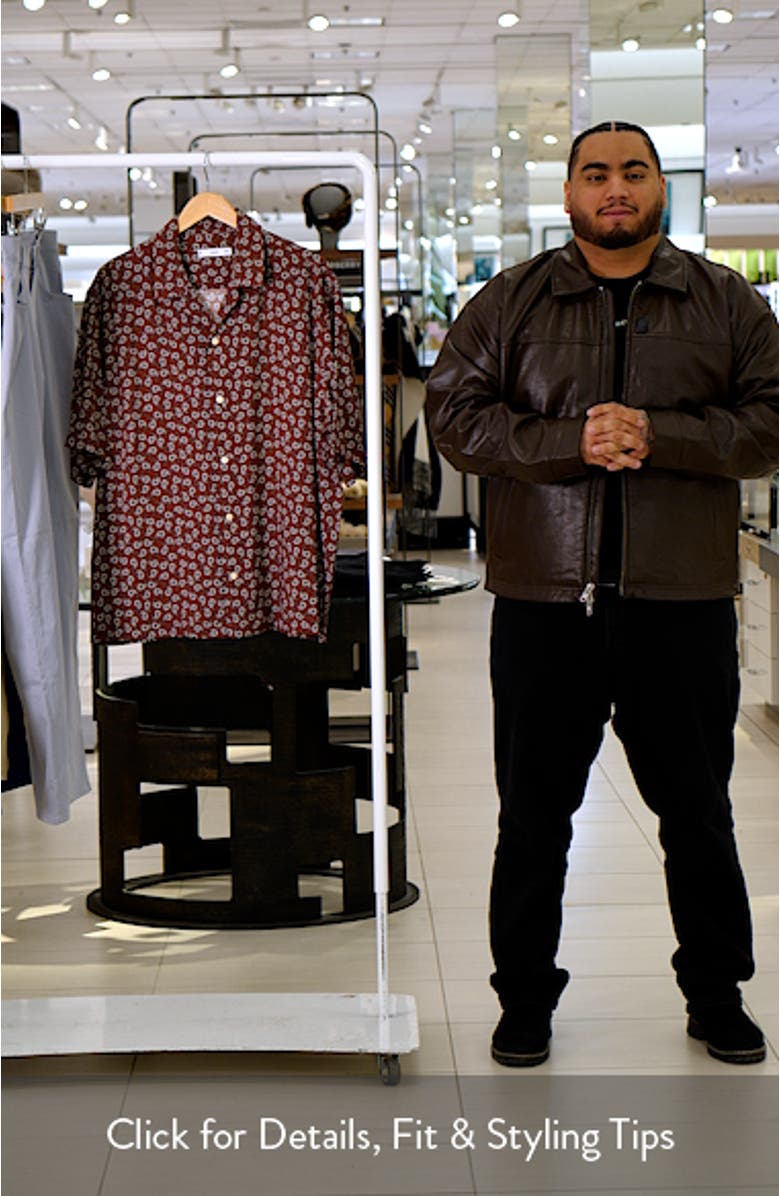 Print Regular Fit Short Sleeve Button-Up Camp Shirt, sales video thumbnail