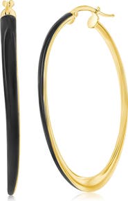 SIMONA Enamel Oval Hoop Earrings