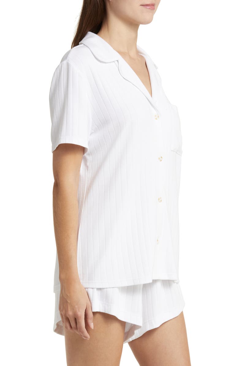Eberjey Relaxed Rib Short Pajamas, Alternate, color, White
