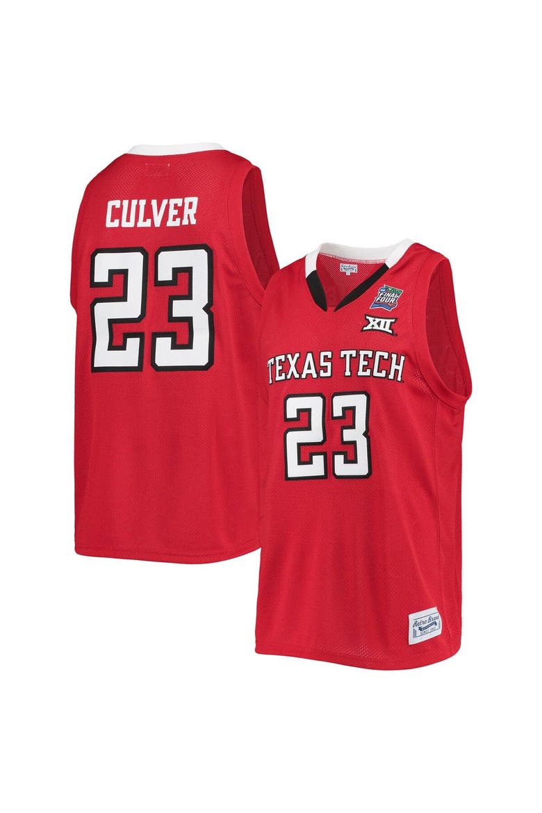 Men's Original Retro Brand Jarrett Culver Red Texas Tech Red Raiders Alumni Commemorative Replica Basketball Jersey, Main, color, Red