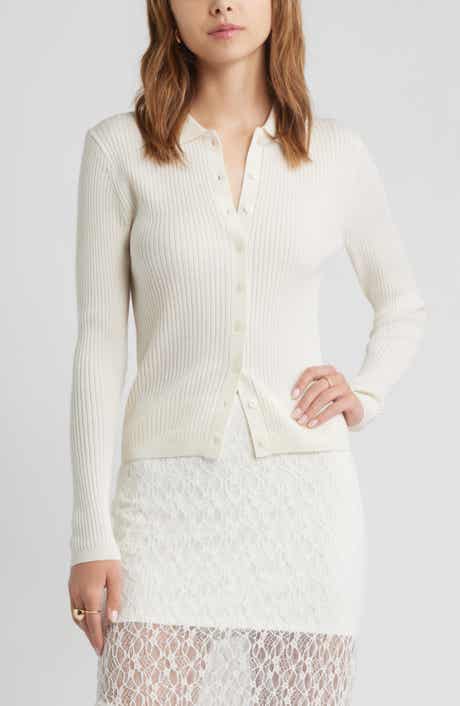Collared Merino Wool Cardigan