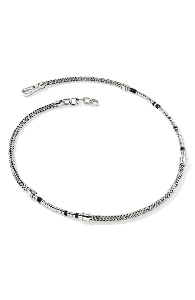 John Hardy Heishi Necklace, Sterling Silver, Gemstones, Alternate, color, Silver