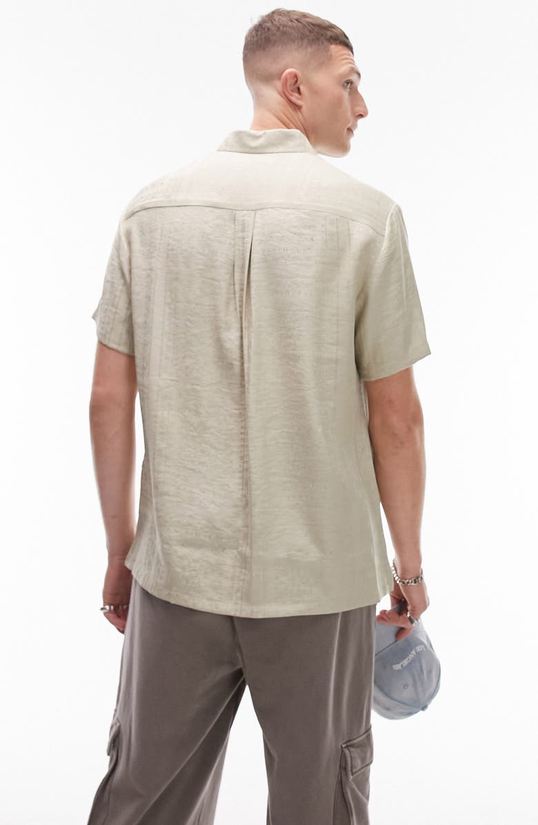 Topman Bandana Jacquard Button-Up Shirt, Alternate, color, 