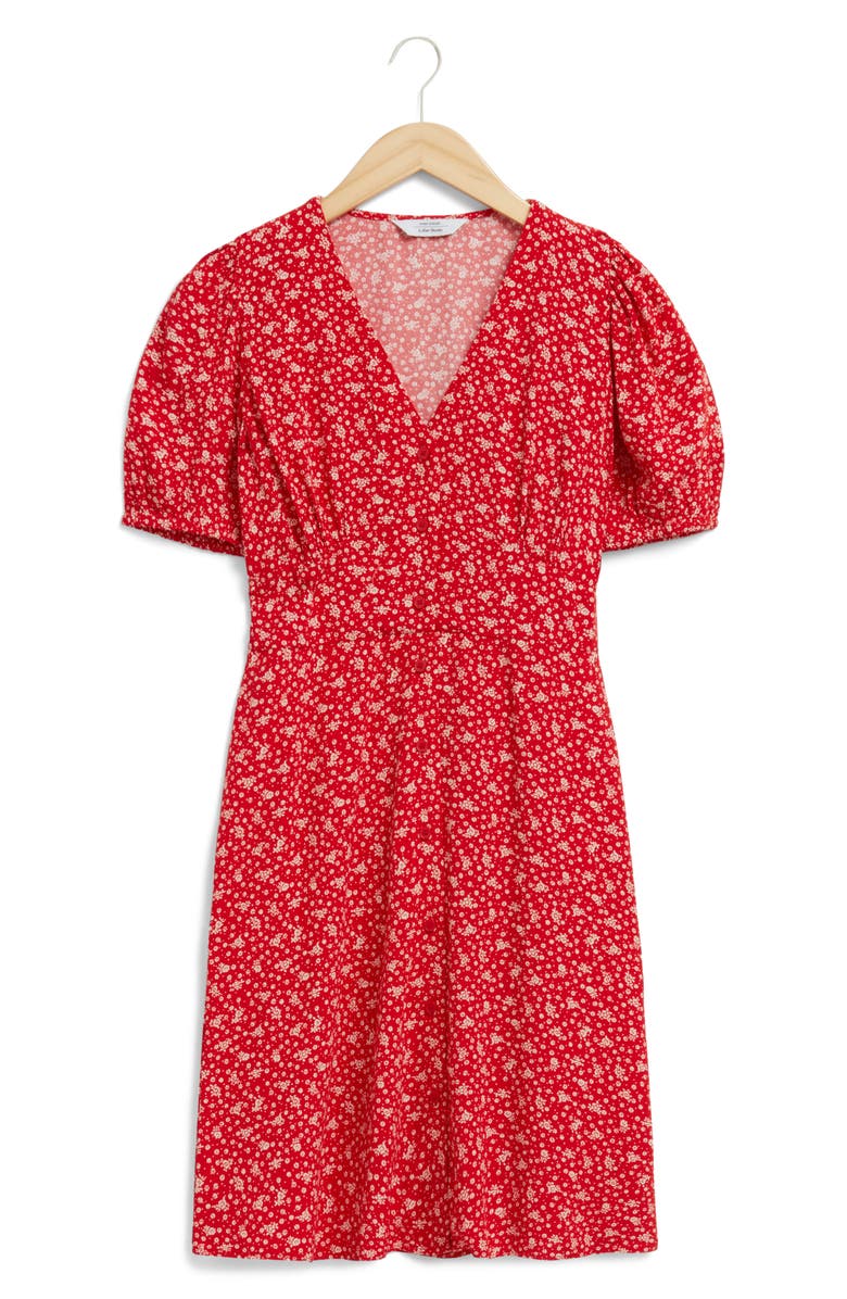 & Other Stories Floral Print Button Front Dress, Alternate, color,