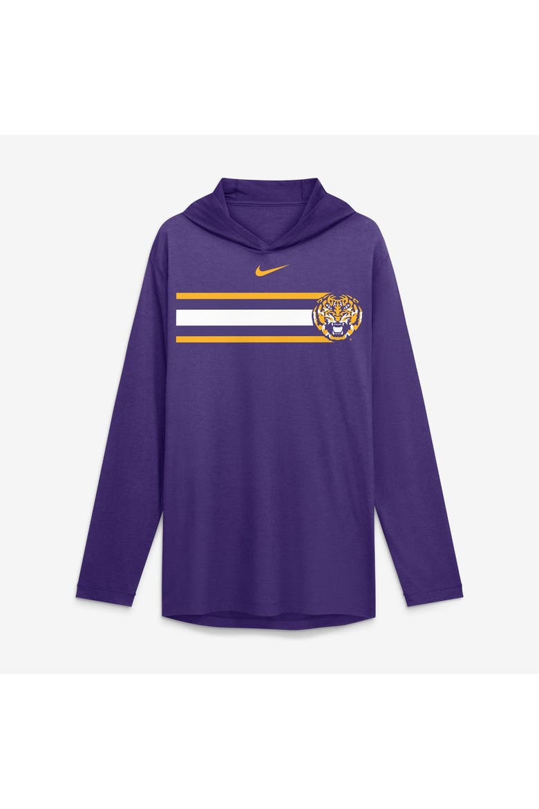 Men's Nike Purple LSU Tigers Primetime Pattern Tri-Blend Dri-FIT Long Sleeve Hooded T-Shirt, Main, color, Purple