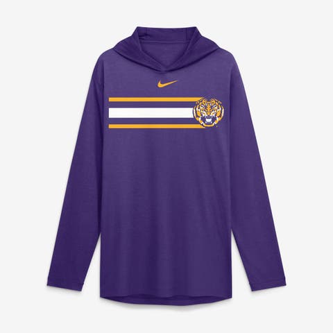 Men's Nike Purple LSU Tigers Primetime Pattern Tri-Blend Dri-FIT Long Sleeve Hooded T-Shirt