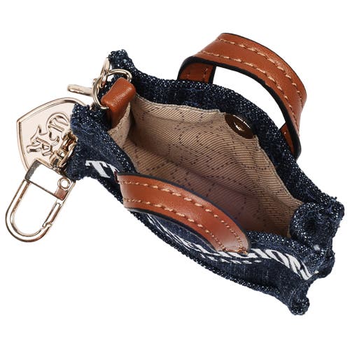 True Religion Mini Denim Tote Bag Charm In Blue