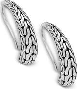 SAMUEL B. Woven Sterling Silver J-Hoop Earrings