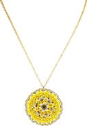 MADISON BEVERLY HILLS Yellow Crystal Mandala Beaded Necklace