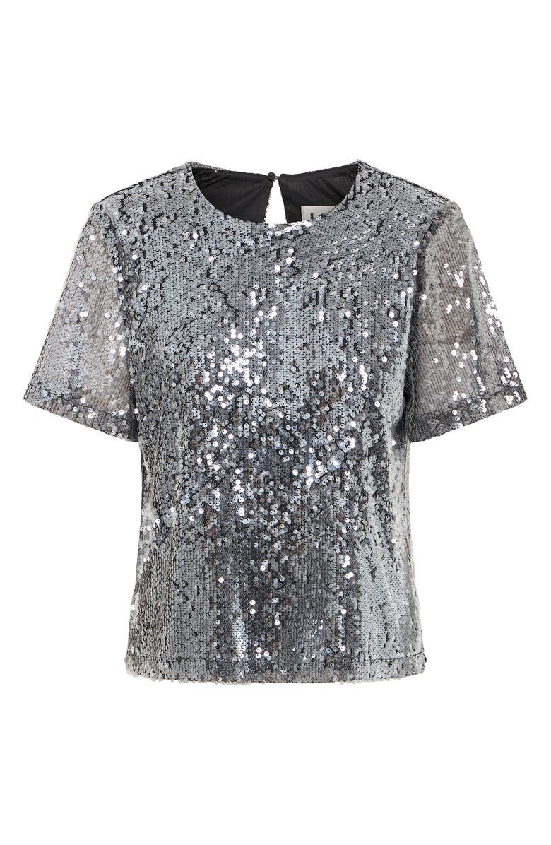 ICHI Ihprinca Sequin Shirt, Alternate, color, Silver
