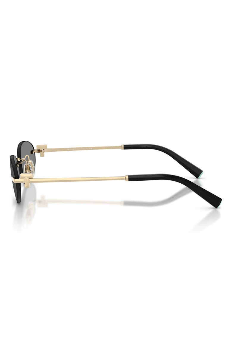 Tiffany & Co. 56mm Oval Sunglasses, Alternate, color, Pale Gold / Dark Grey
