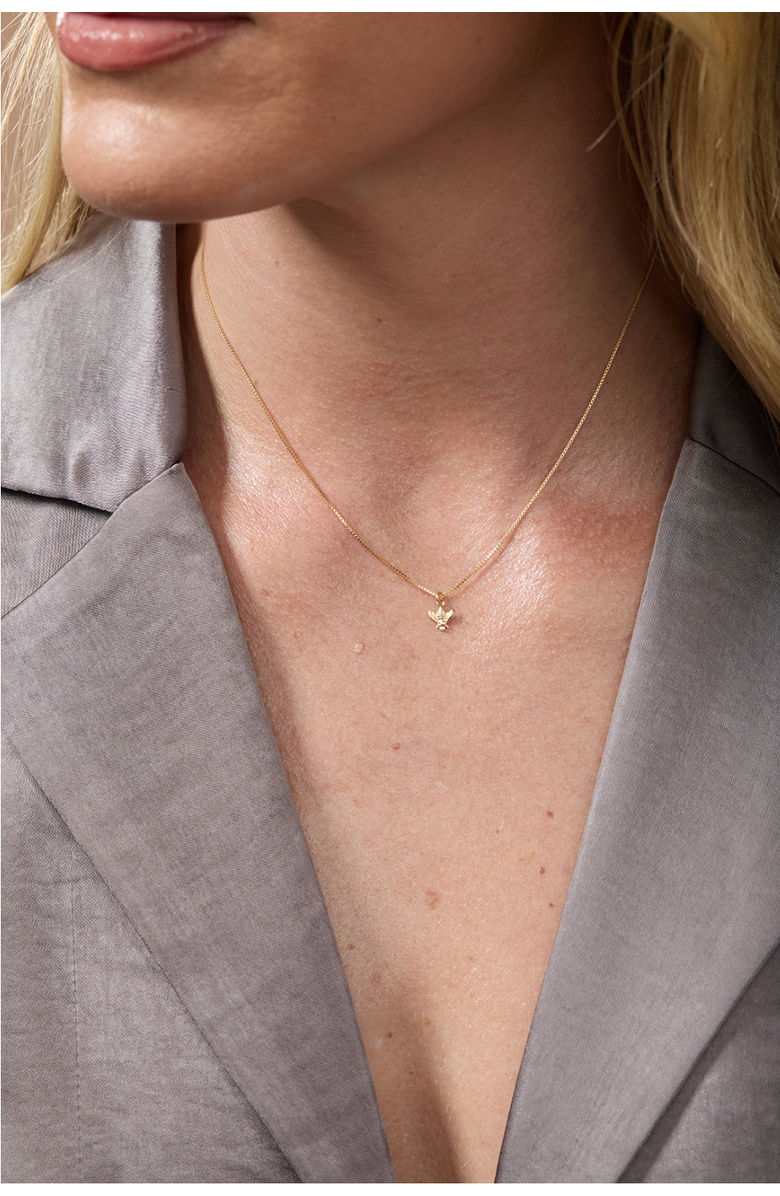 Set & Stones Bee Charm Necklace, Alternate, color, Gold