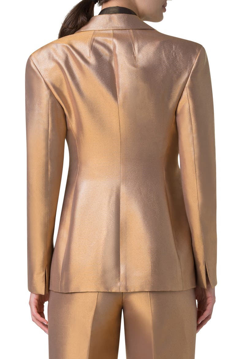 Walker Metallic Silk Blend Blazer, Alternate, color, 042 GOLD