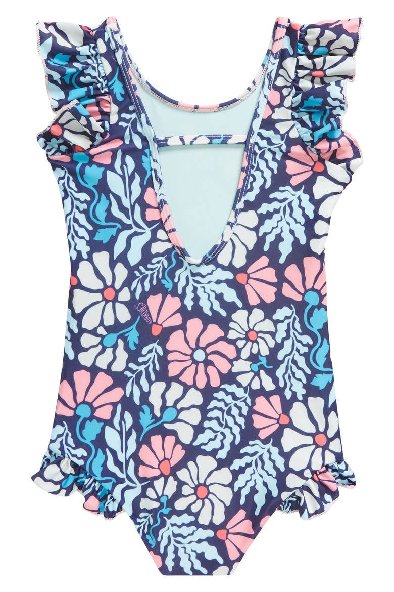 Kids' Mellow Ruffle One-Piece Swimsuit, Alternate, color, BLUE