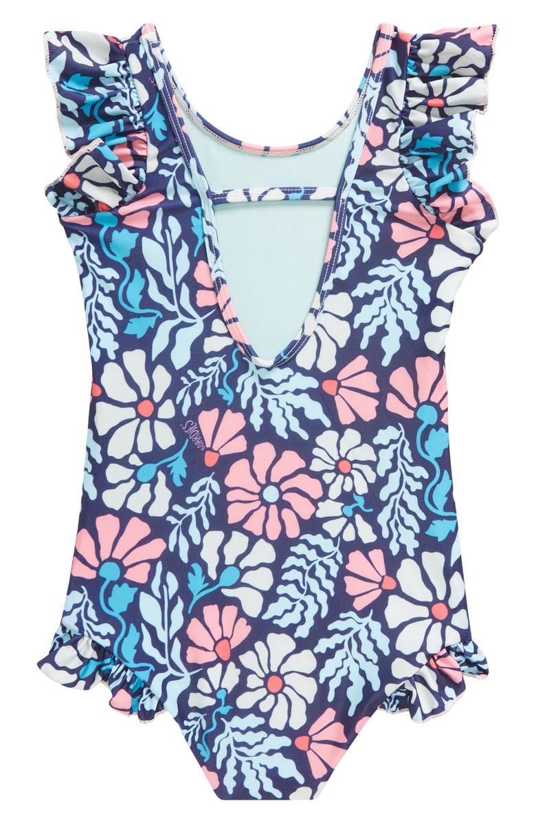 Boardies Kids' Mellow Ruffle One-Piece Swimsuit, Alternate, color, Blue