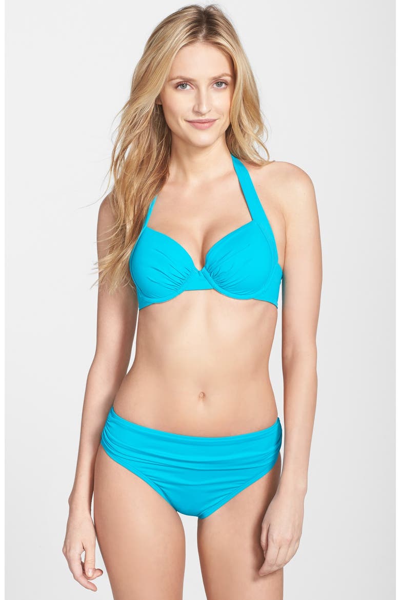 'Pearl' High Waist Bikini Bottoms, Alternate, color, SEASIDE