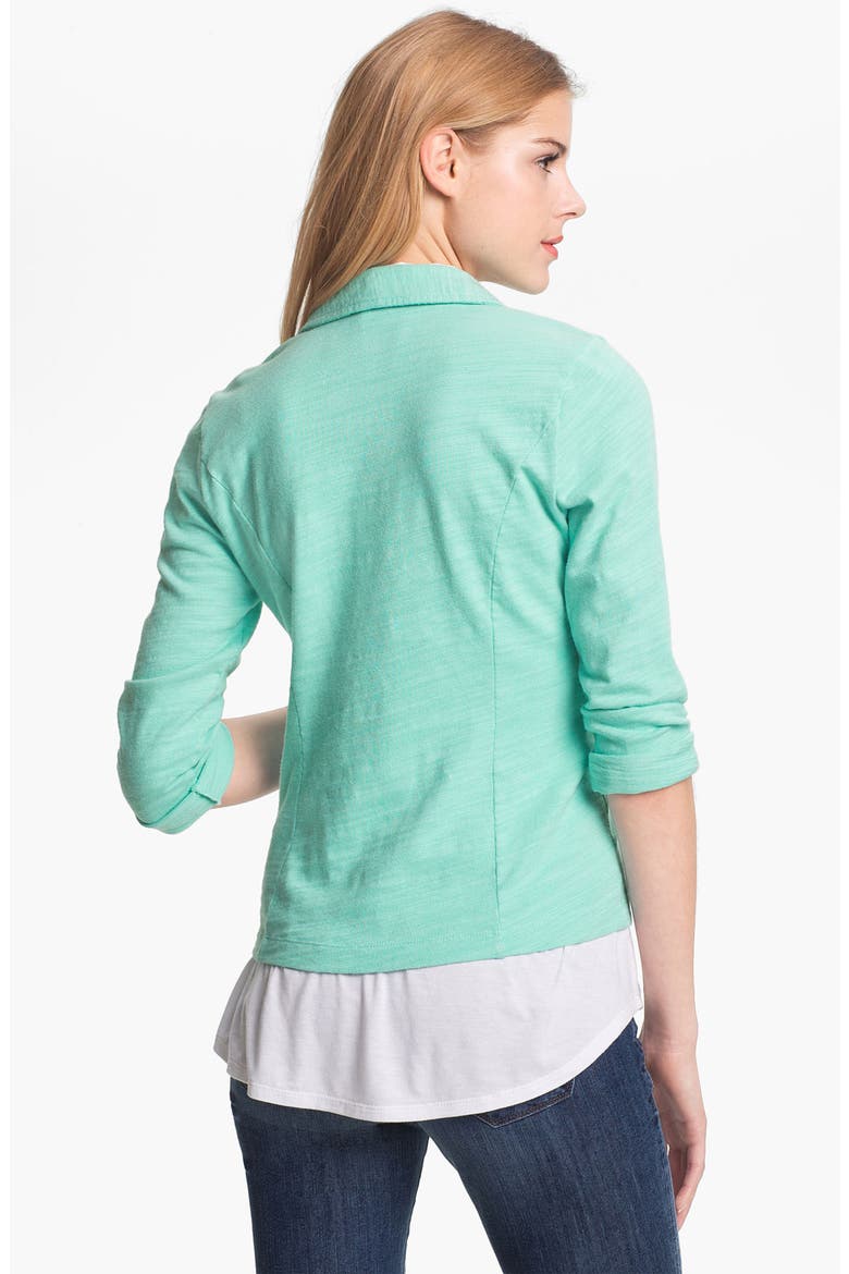 Roll Sleeve Knit Blazer, Alternate, color, AQUA SKY