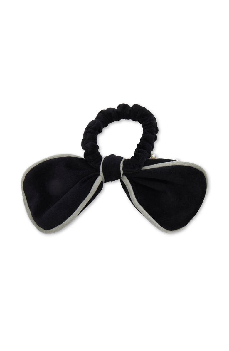 Lele Sadoughi Las Vegas Raiders Bow Scrunchie, Alternate, color, Jet 001