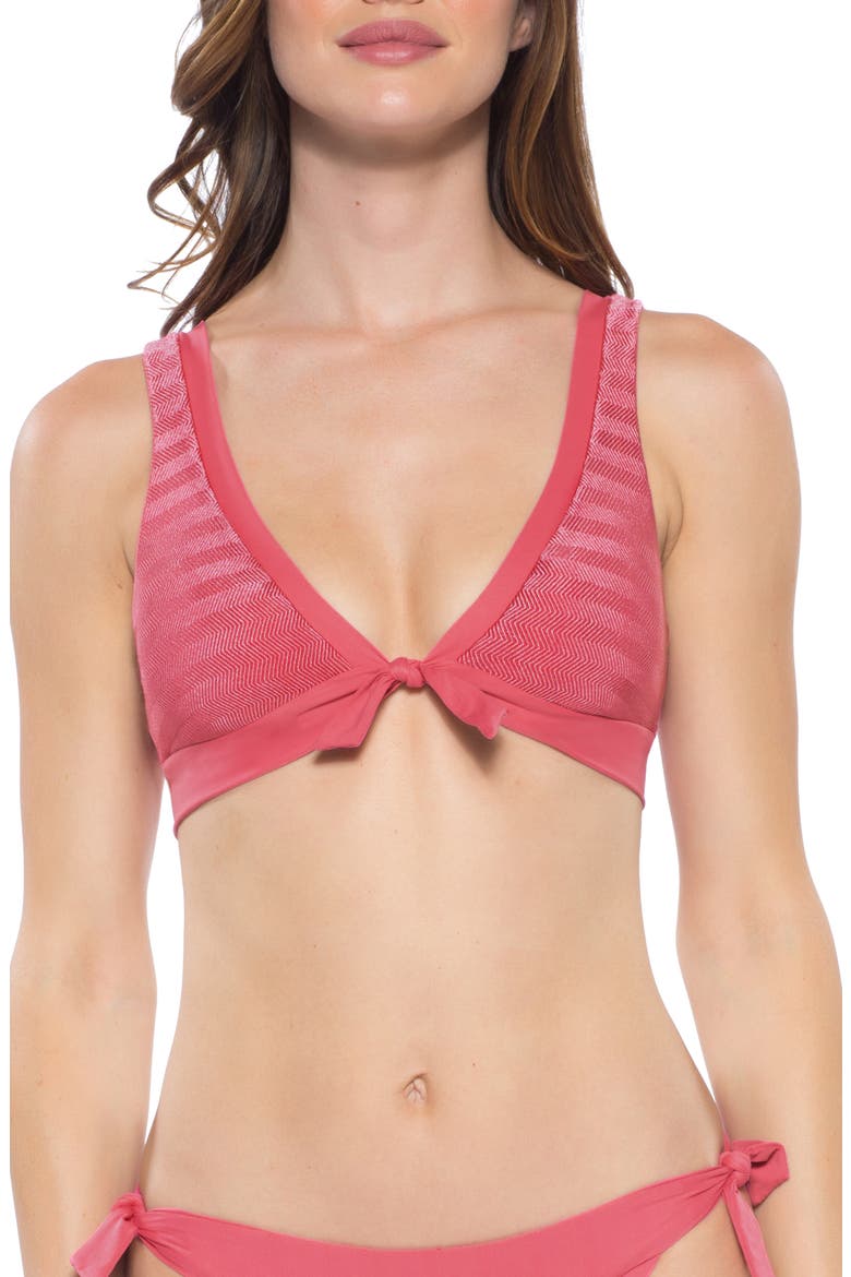 Canyon Mesa Tie Front Bikini Top, Main, color, BAKED BLUSH