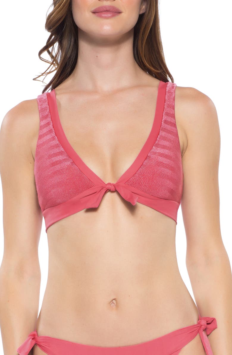 Becca Canyon Mesa Tie Front Bikini Top, Main, color, 