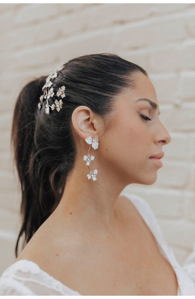 Untamed Petals Cove Crystal Statement Earrings, Alternate, color, Gold