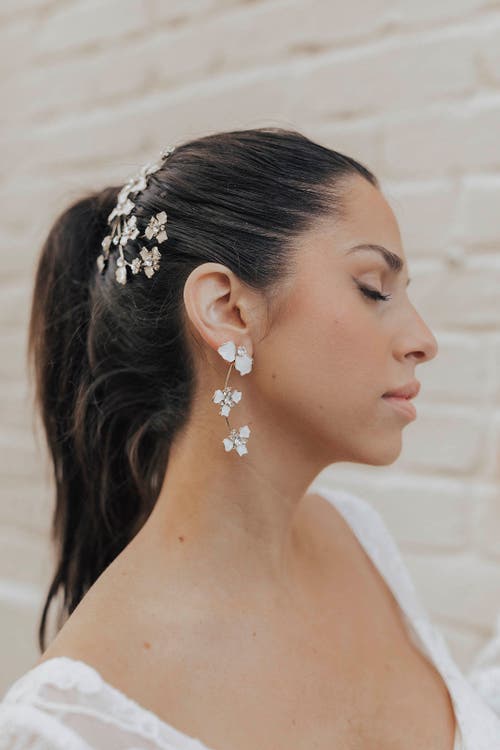 Untamed Petals Cove Crystal Statement Earrings In Gold