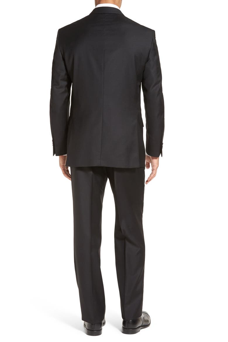 Flynn Classic Fit Solid Wool Suit, Alternate, color, BLACK