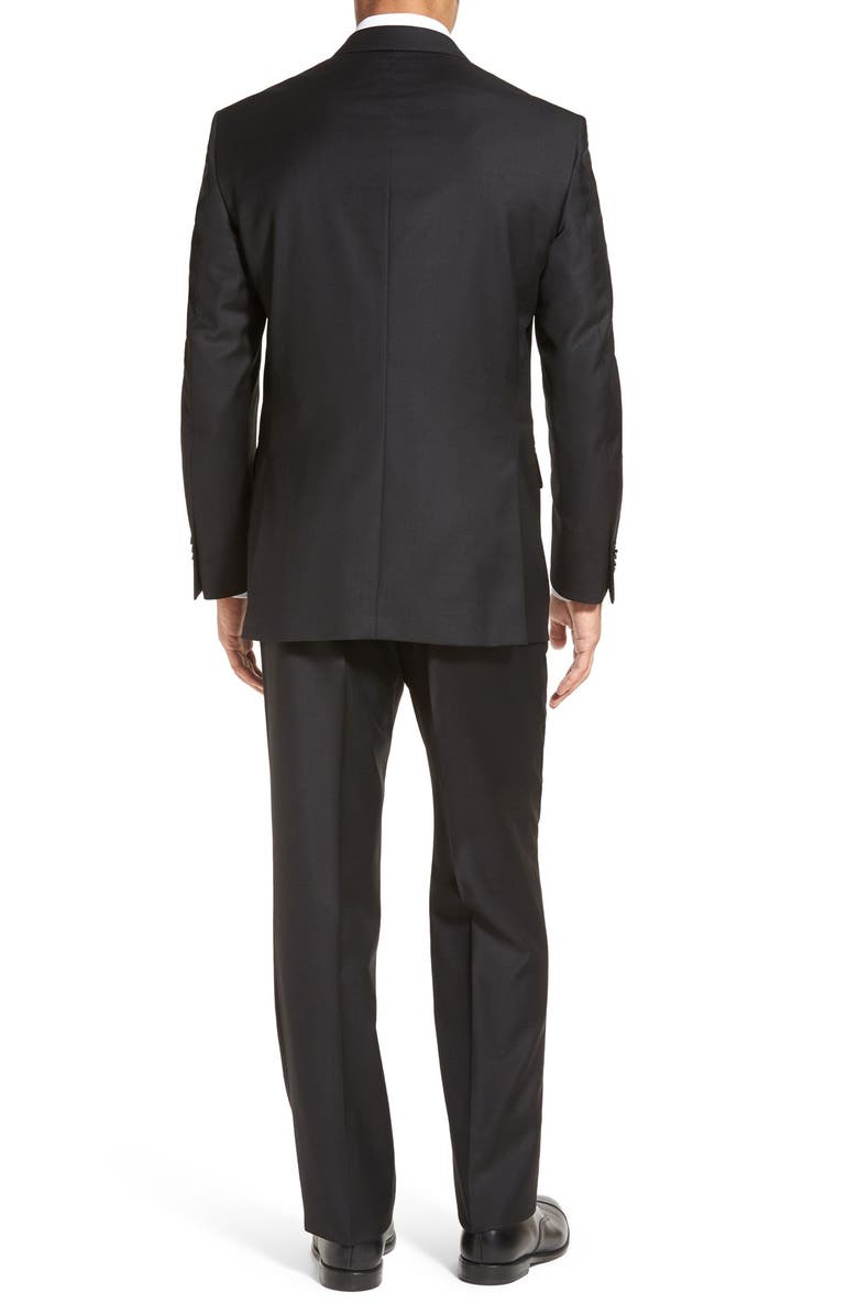 Peter Millar Flynn Classic Fit Solid Wool Suit, Alternate, color, Black