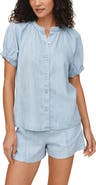 Bella Dahl Chambray Short Sleeve Button-Up Shirt