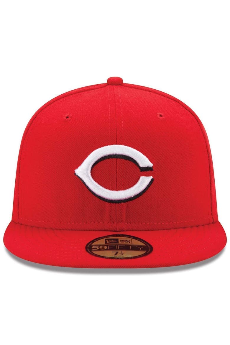 Men's New Era Red Cincinnati Reds Home Authentic Collection On-Field 59FIFTY Fitted Hat, Alternate, color, RED