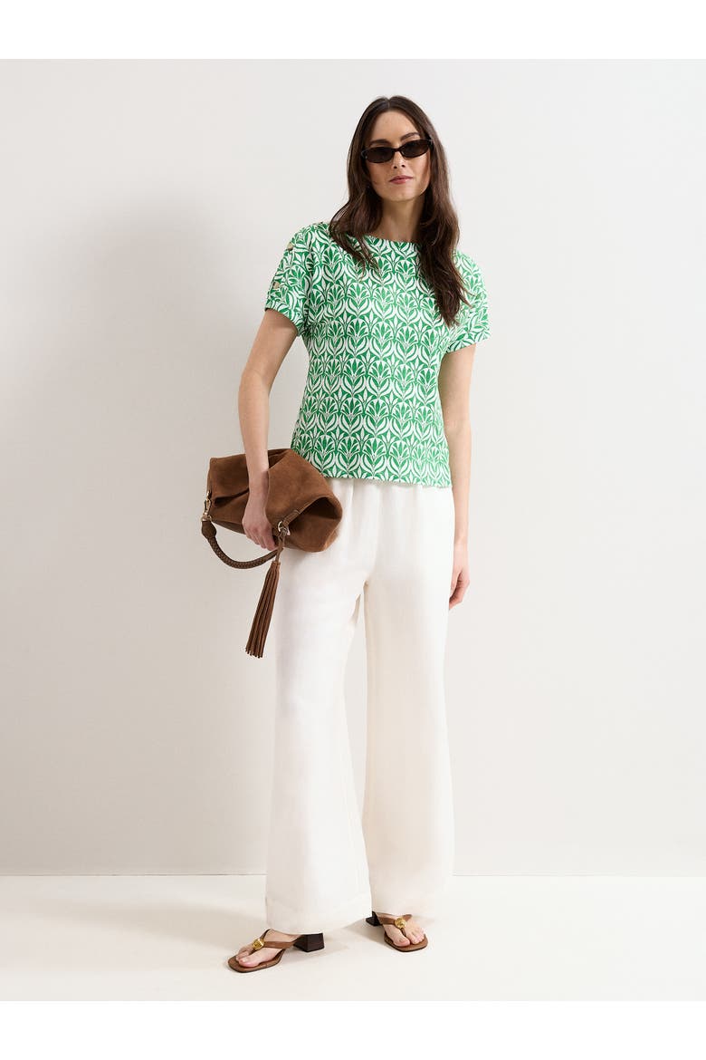 Suzie Short Sleeve Boat Neck Top, Alternate, color, Green