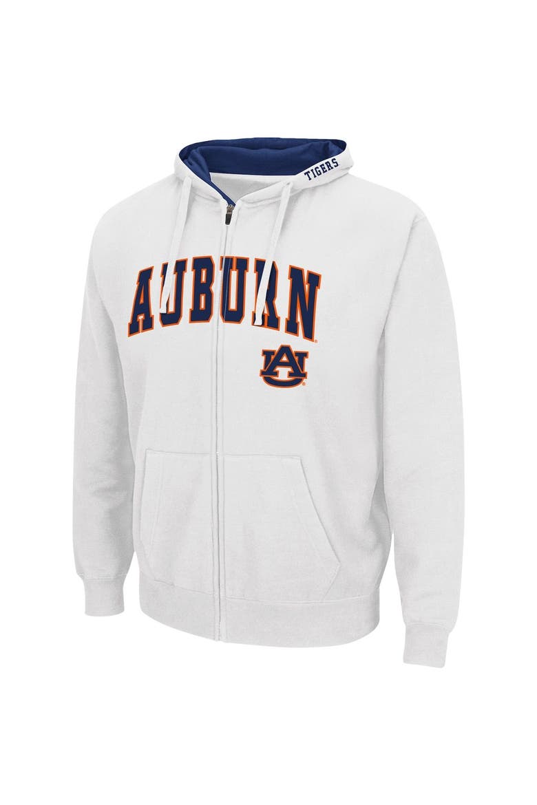 Men's Colosseum White Auburn Tigers Arch & Logo 3.0 Full-Zip Hoodie, Alternate, color, White