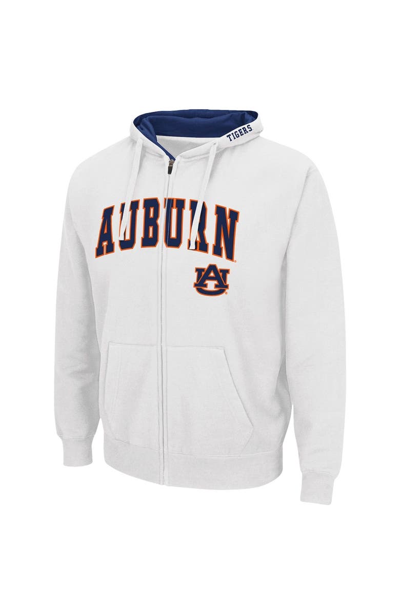 COLOSSEUM Men's Colosseum White Auburn Tigers Arch & Logo 3.0 Full-Zip Hoodie, Alternate, color, White