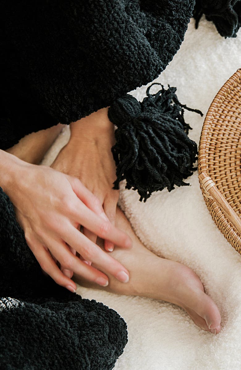 Sunday Citizen Braided Pom Pom Throw Blanket, Alternate, color, Black