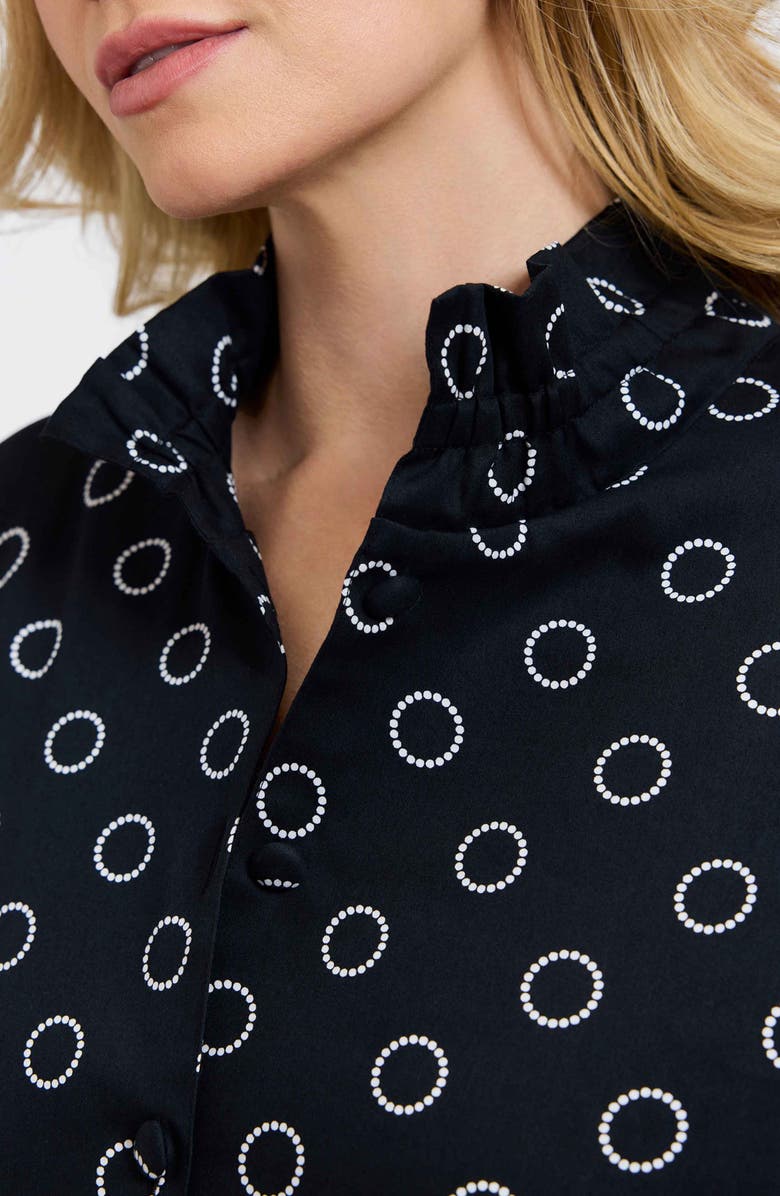 Foxcroft Carolina Circle Print Cotton Button-Up Shirt, Alternate, color, 