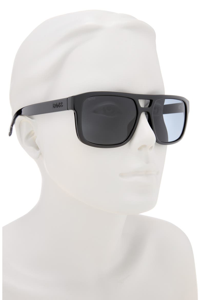 56mm Navigator Sunglasses, Alternate, color, BLACK