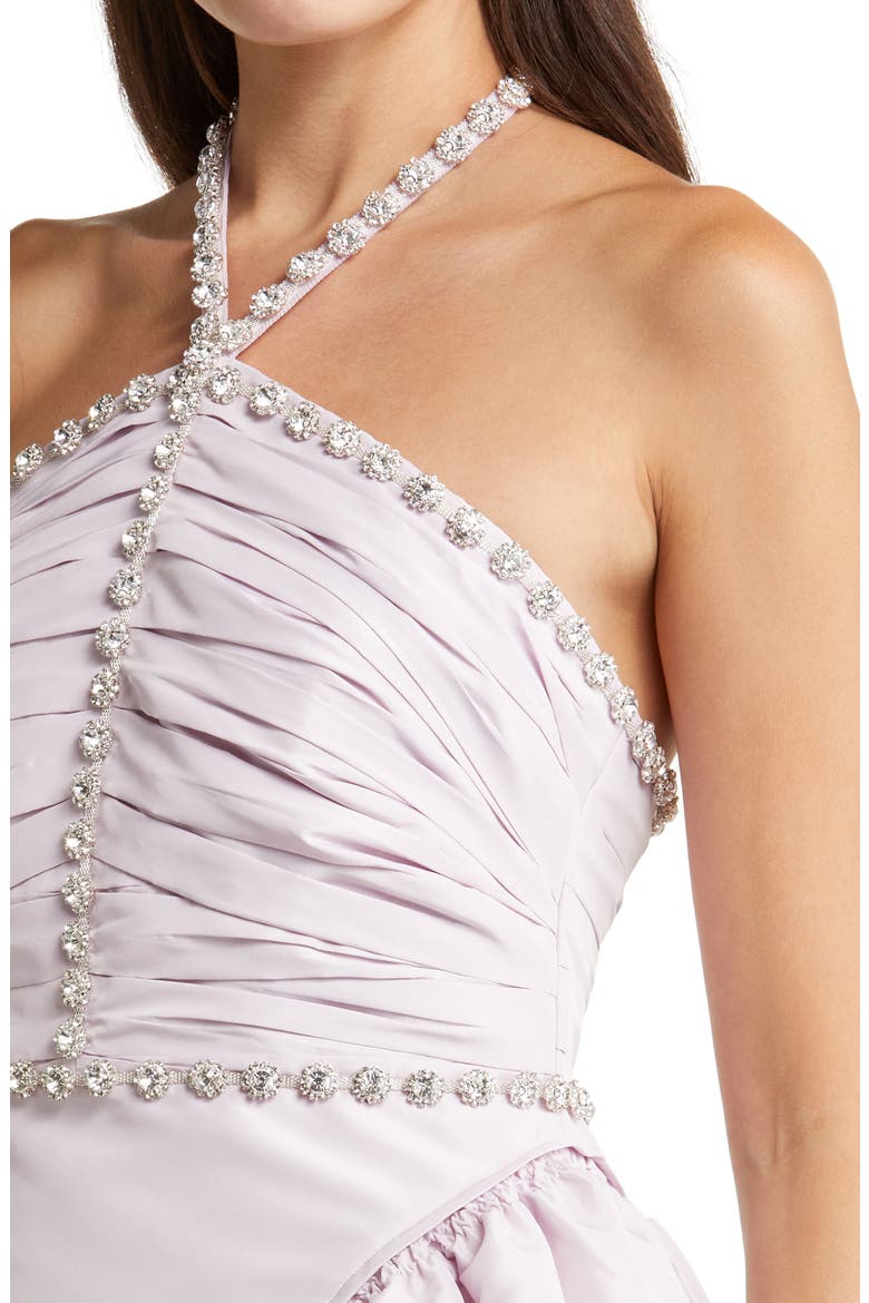 Diamante Detail Halter Neck Taffeta Dress, Alternate, color, LILAC