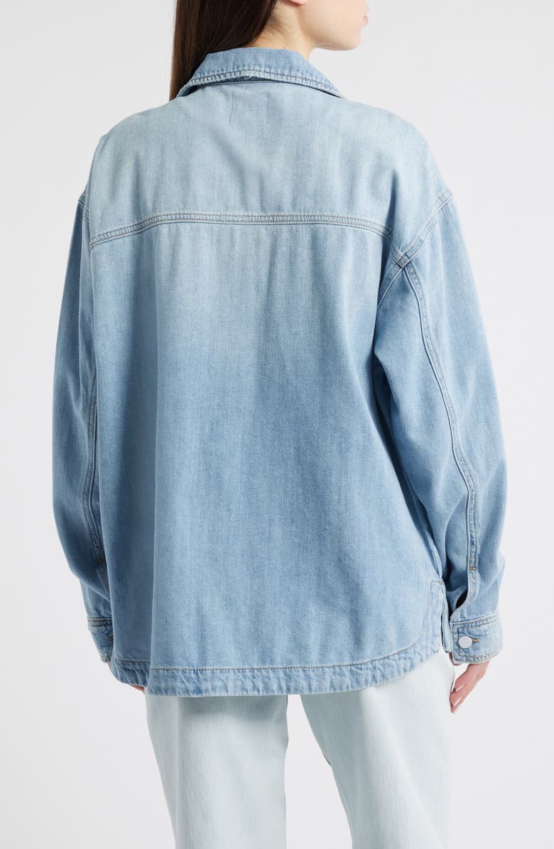 HIDDEN JEANS Oversize Denim Shirt, Alternate, color, Light Wash