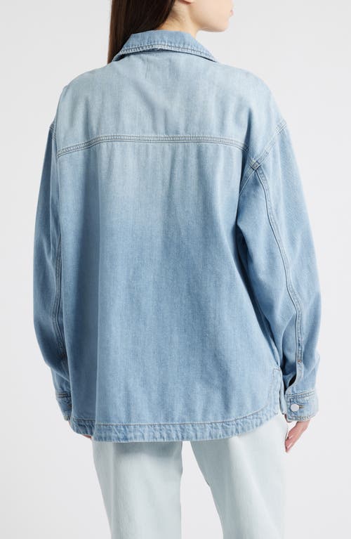 Hidden Jeans Oversize Denim Shirt In Light Wash