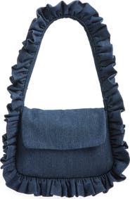 Baggy London Baguette Flap Denim Shoulder Bag