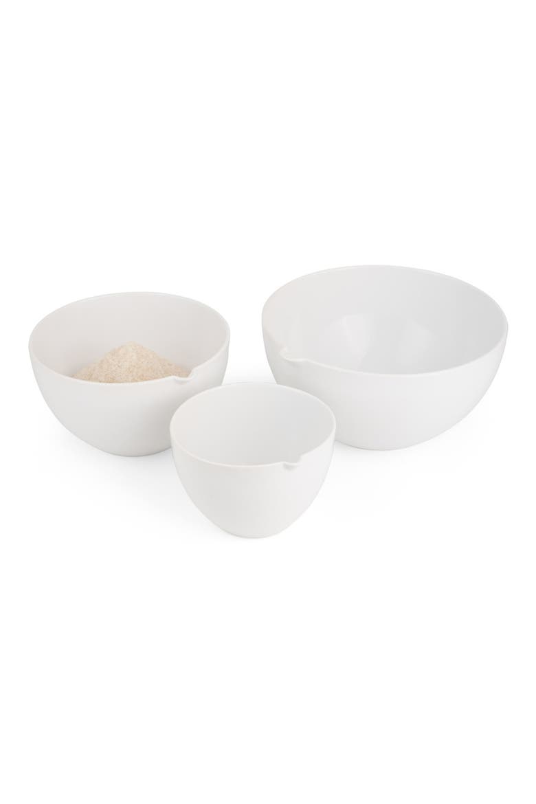 Duets Set of 3 Nesting Mixing Bowls, Alternate, color, WHITE